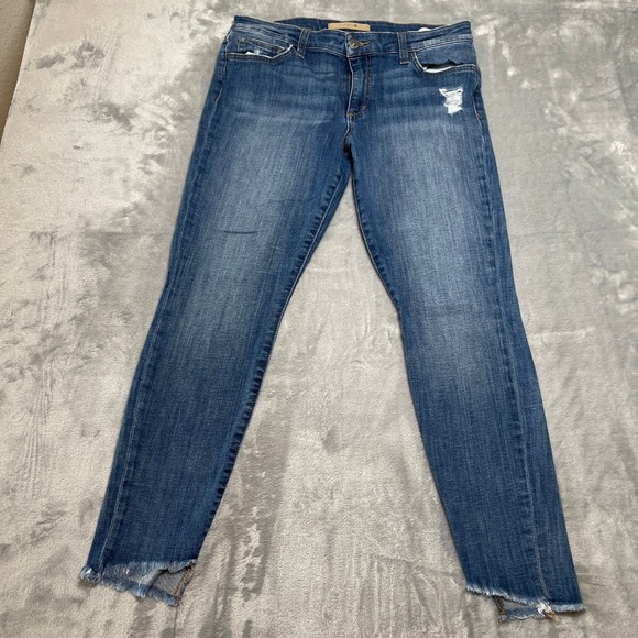 Joe's Jeans Denim - JOE'S JEANS Women's Size 30 Blue Distressed Skinny Jeans with Raw Hem